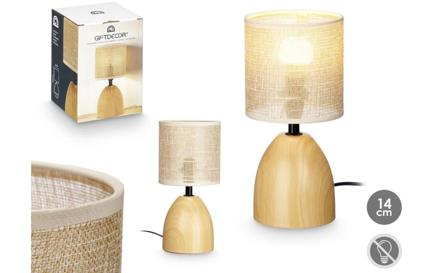 Abatjour effetto legno h20 cm