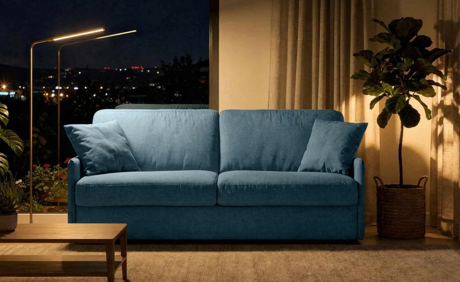 Ada divano letto 3 posti maxi blu