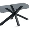 Adone tavolo nero/vetro fume' L160 cm
