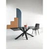Adone tavolo nero/vetro fume' L180 cm