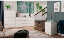 Akitas madia 6 cassetti bianco