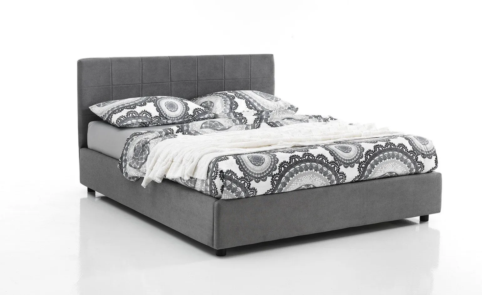 Alba letto matrimoniale contenitore grigio chiaro