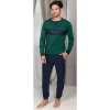ALV by Alviero Martini Pigiama uomo in jersey verde e blu, taglie assortite