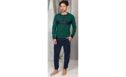 ALV by Alviero Martini Pigiama uomo in jersey verde e blu, taglie assortite