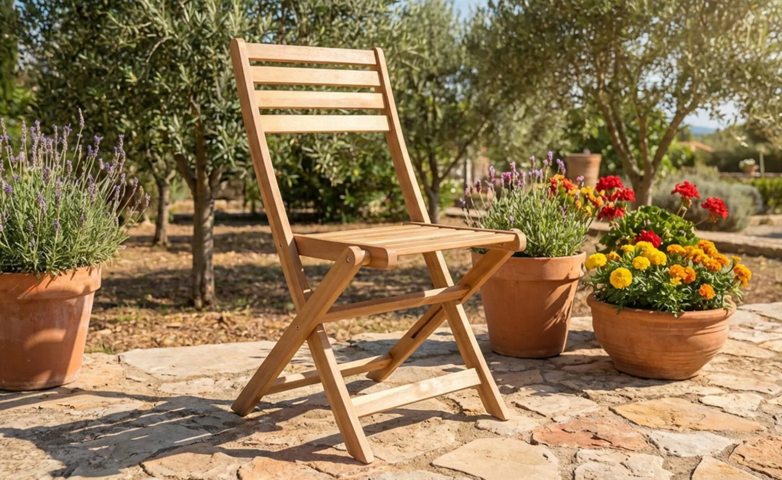 Amalfi sedia in legno di acacia pieghevole