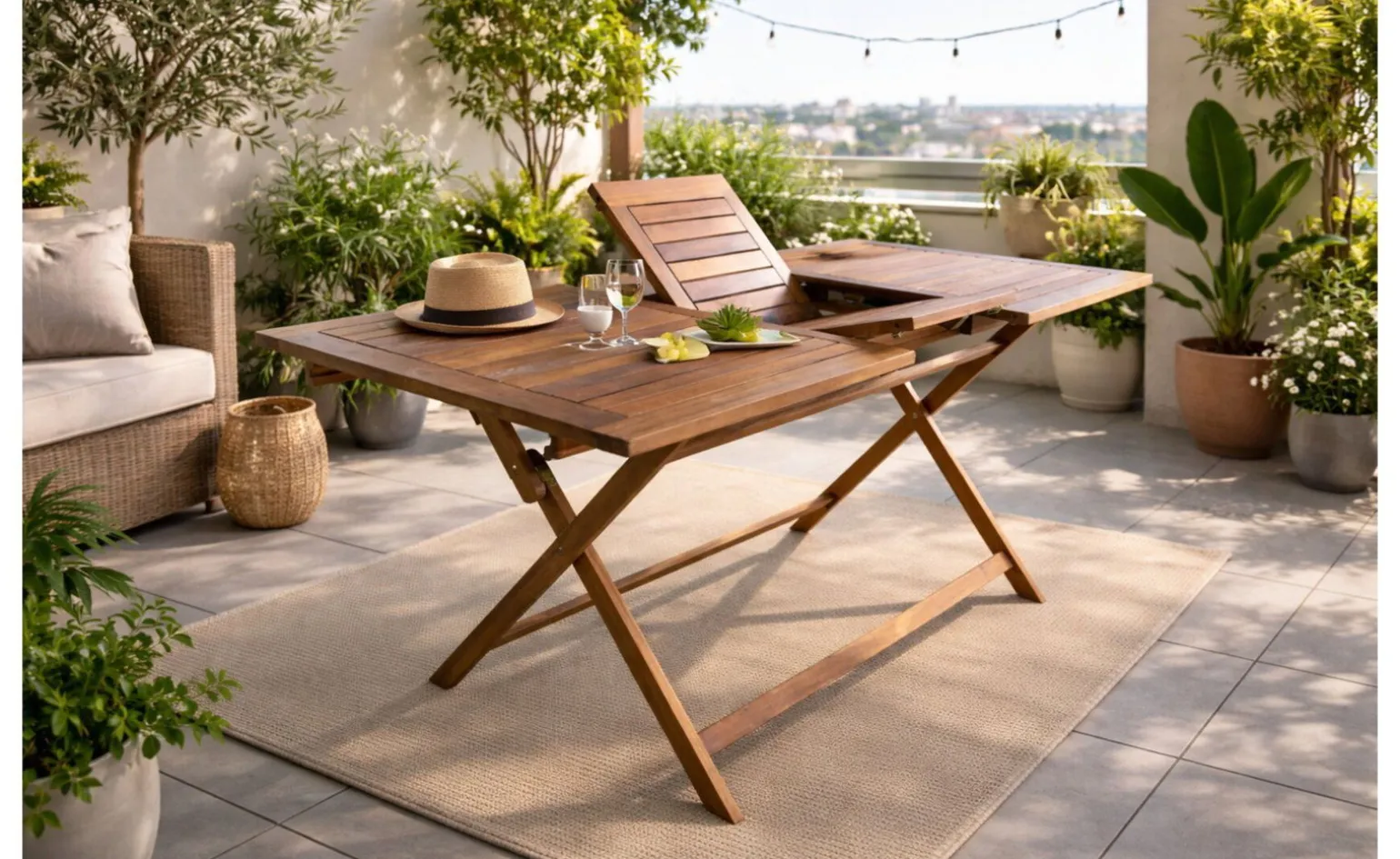 Amalfi tavolo in acacia estensibile L115/150 cm