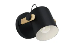 Applique hornwood portalampada E27 nero crema resistente e moderna