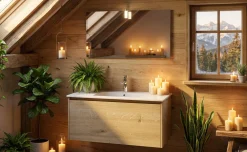 Aria mobile bagno rovere chiaro L98 cm con specchio