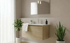 Aria mobile bagno rovere L78 cm con specchio