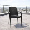Aria sedia in resina con schienale effetto rattan color moka