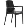 Aria sedia in resina con schienale effetto rattan color antracite