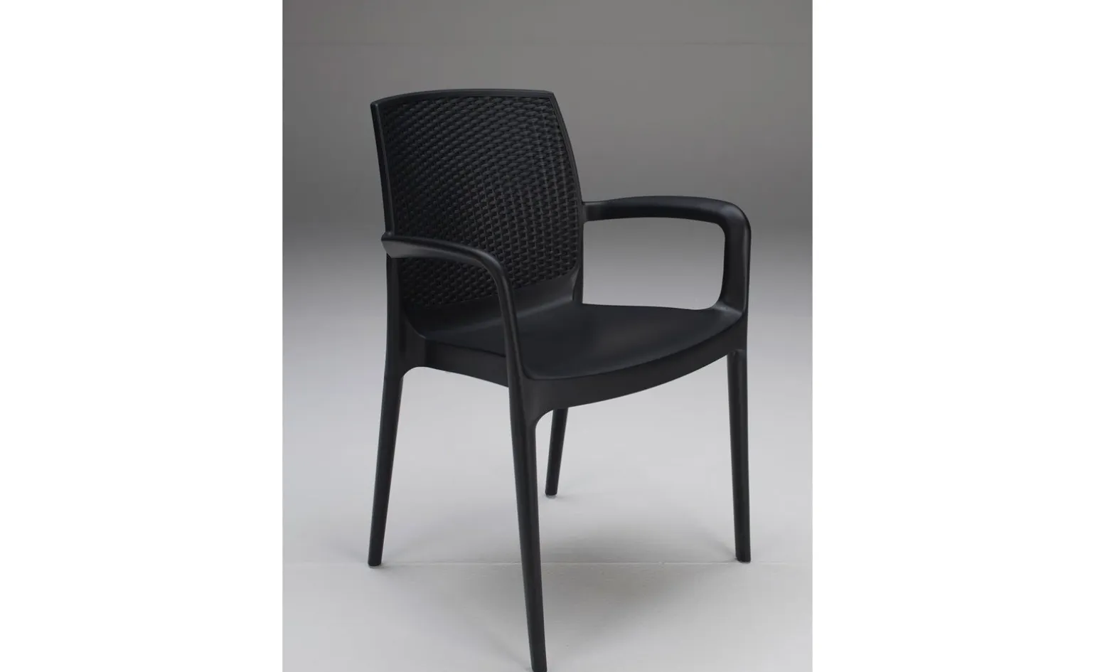 Aria sedia in resina con schienale effetto rattan color antracite