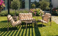 Aris Set lounge divano, 2 poltrone e tavolino, beige