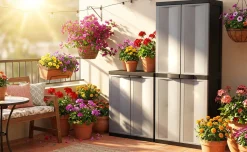 Armadio baltix alto 4 ripiani 65x37x165 cm