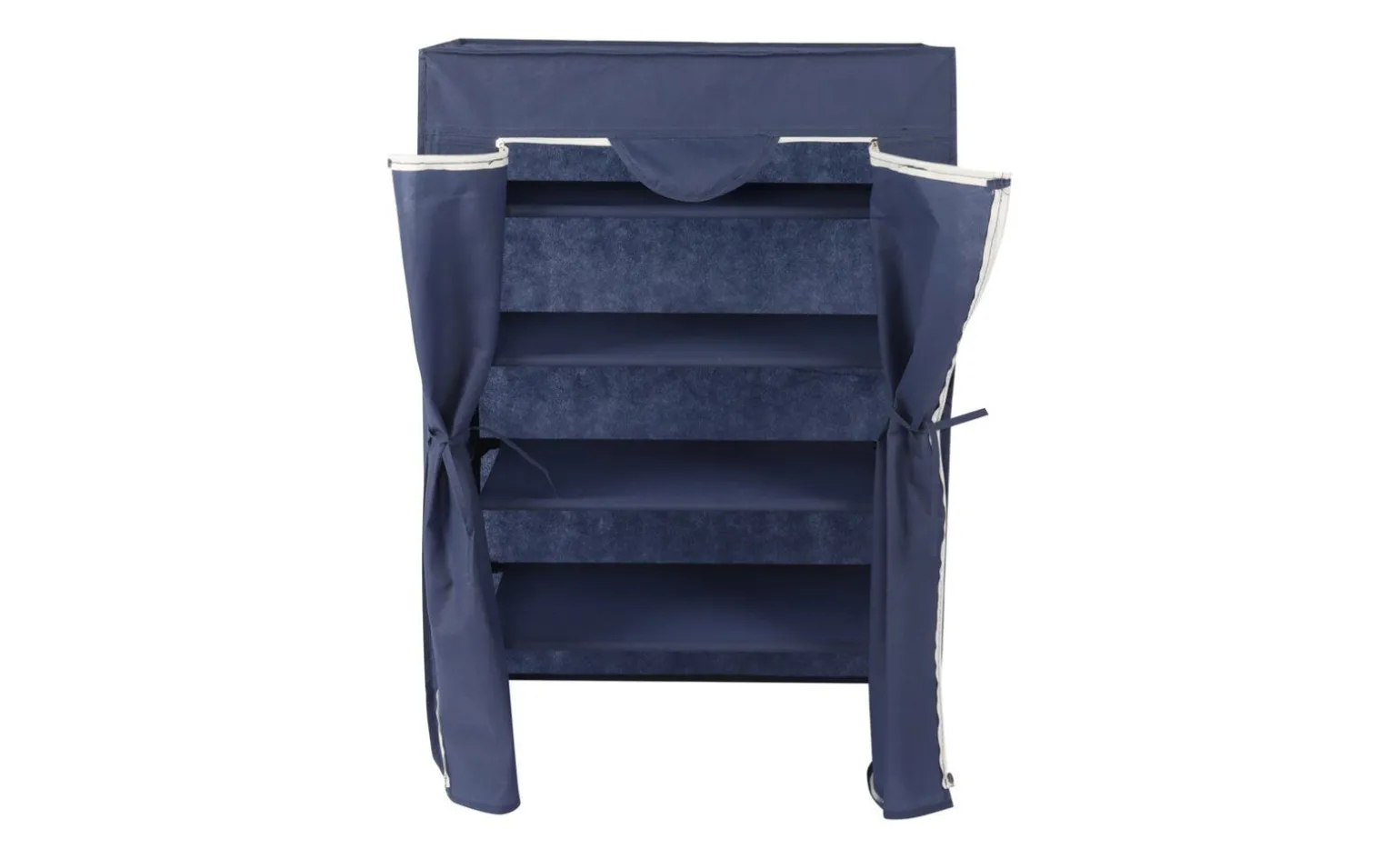 Armadio in tessuto blu con struttura in acciaio – 69x45xH180 cm