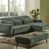 Arno pouf in tessuto verde