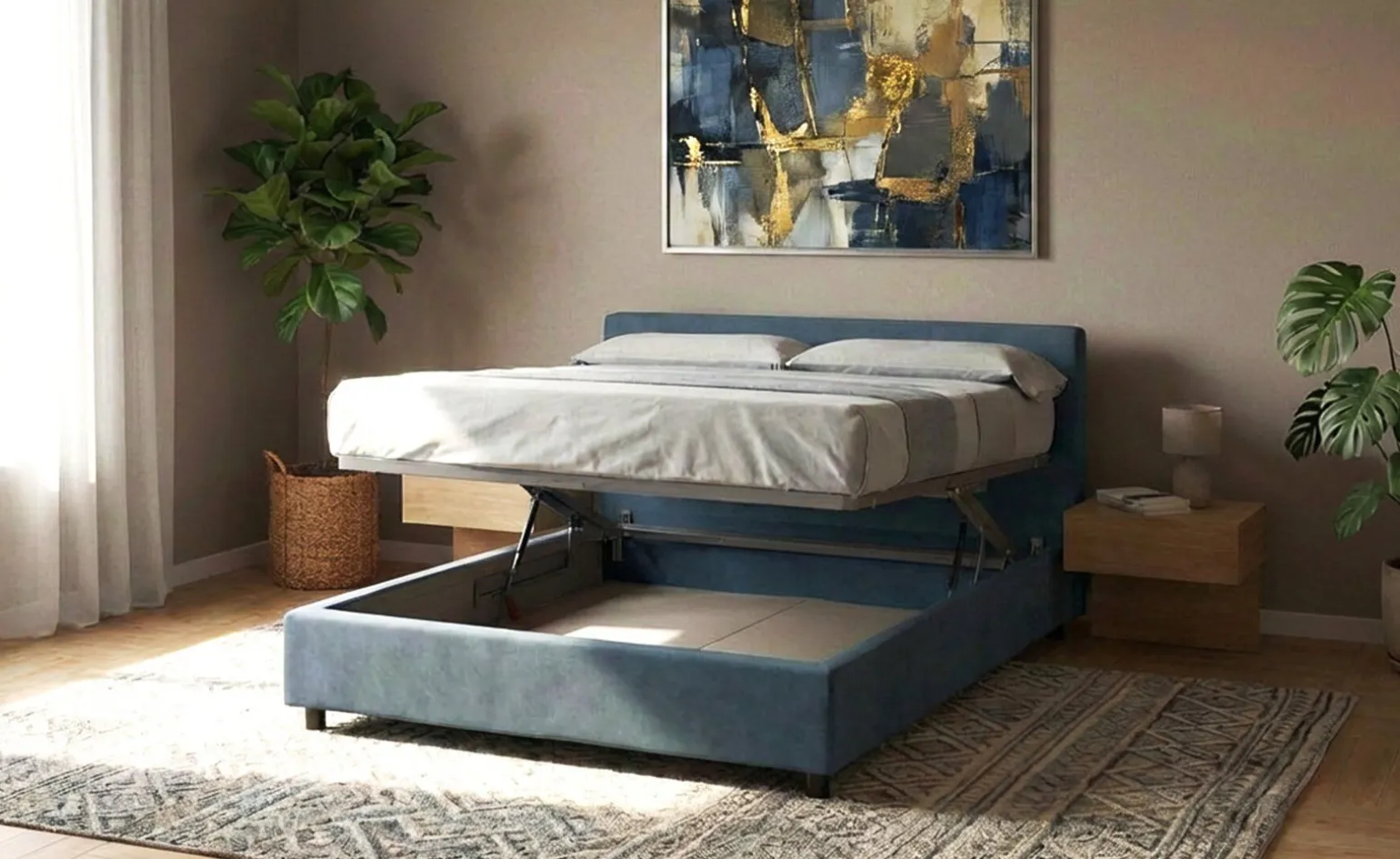 Baleari letto matrimoniale comfort blu