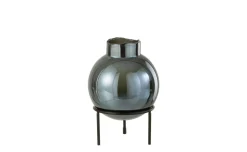 Ball vaso in metallo blu e nero