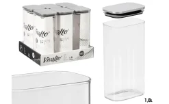 Barattolo cucina in vetro brosilicato con tappo acciaio, 1,8 L