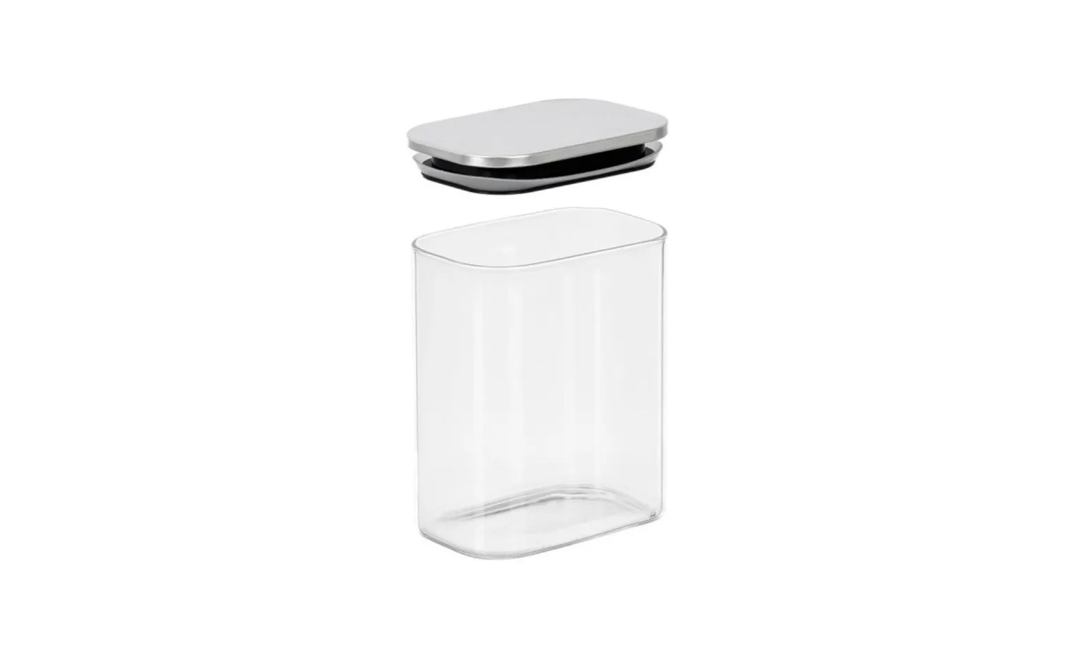 Barattolo cucina in vetro brosilicato con tappo acciaio, 1,1 L