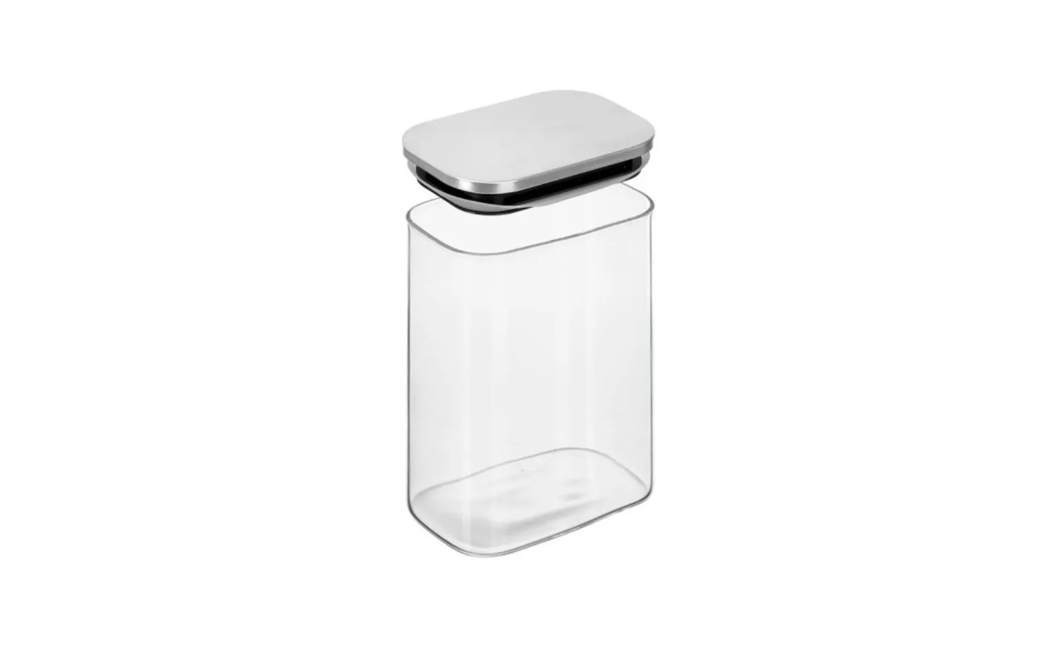 Barattolo cucina in vetro brosilicato con tappo acciaio, 1,4 L