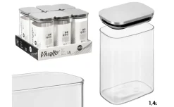 Barattolo cucina in vetro brosilicato con tappo acciaio, 1,4 L