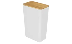 Barattolo rettangolare bianco con tappo in bamboo