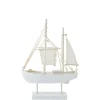 Barca Decorativa in MDF e Corda Bianca