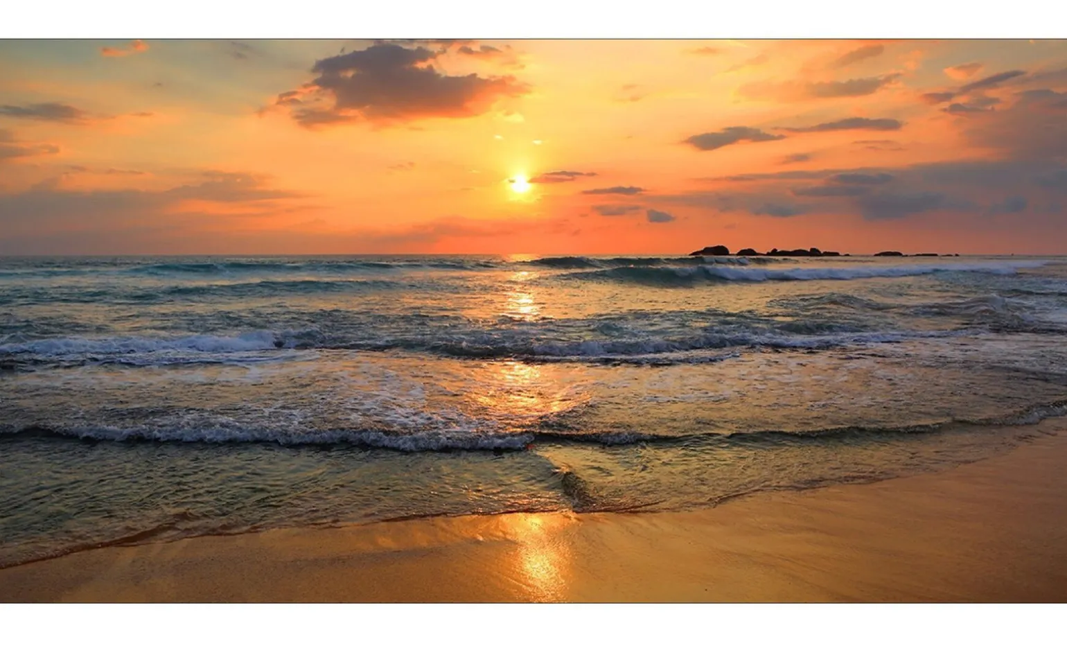 Beach Sunset quadro vetro paesaggio 139x73 cm