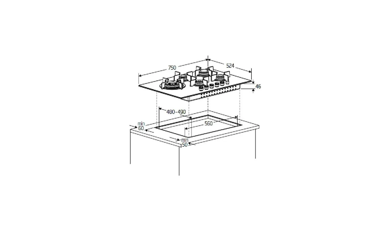 Beko Piano cottura a gas HILW 75222 S