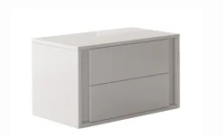 Bella comodino 2 cassetti bianco lucido