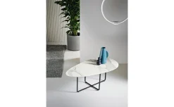 Benny tavolino ellittico bianco in ceramica