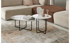 Benny tavolino rotondo bianco in ceramica