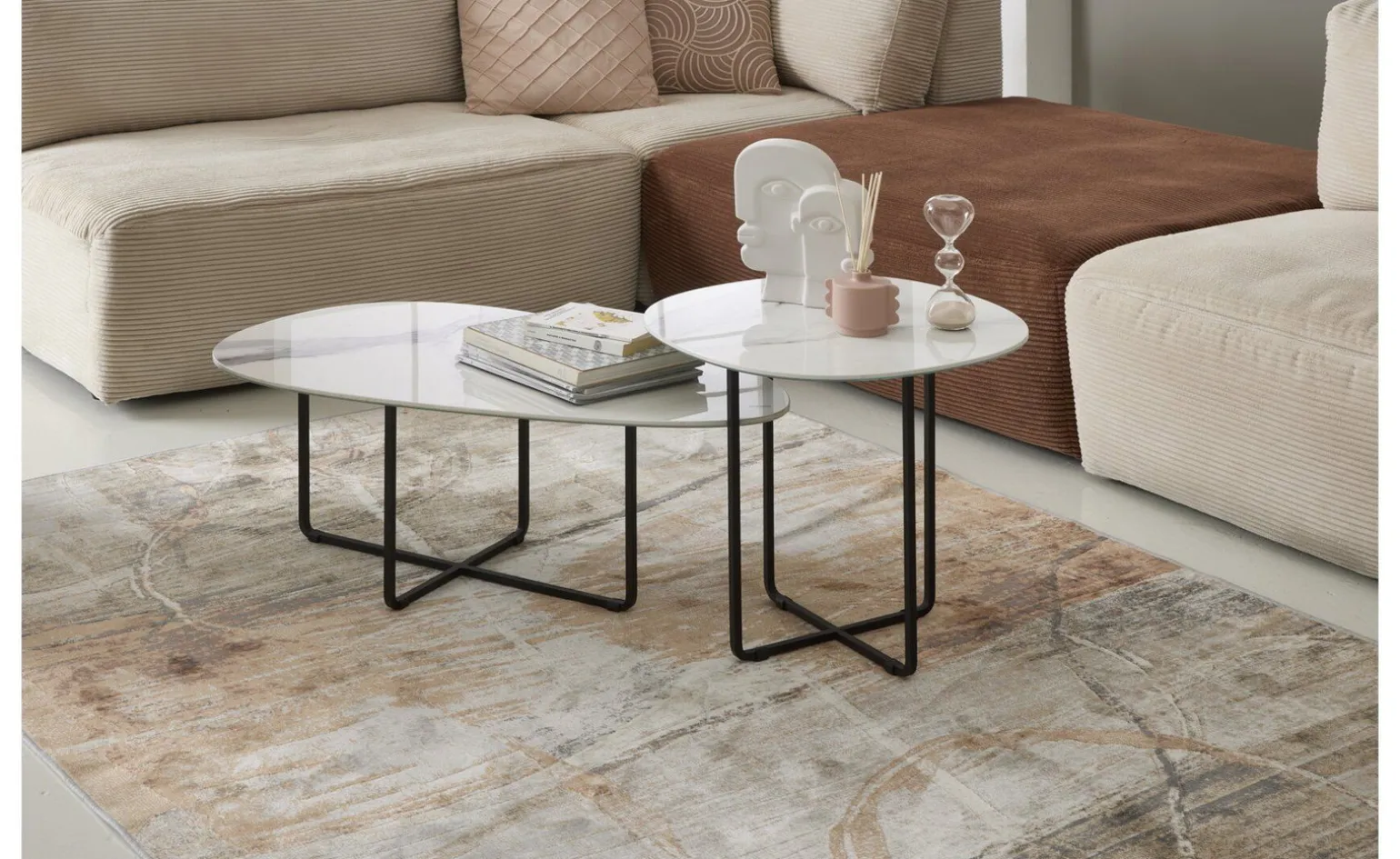 Benny tavolino rotondo bianco in ceramica