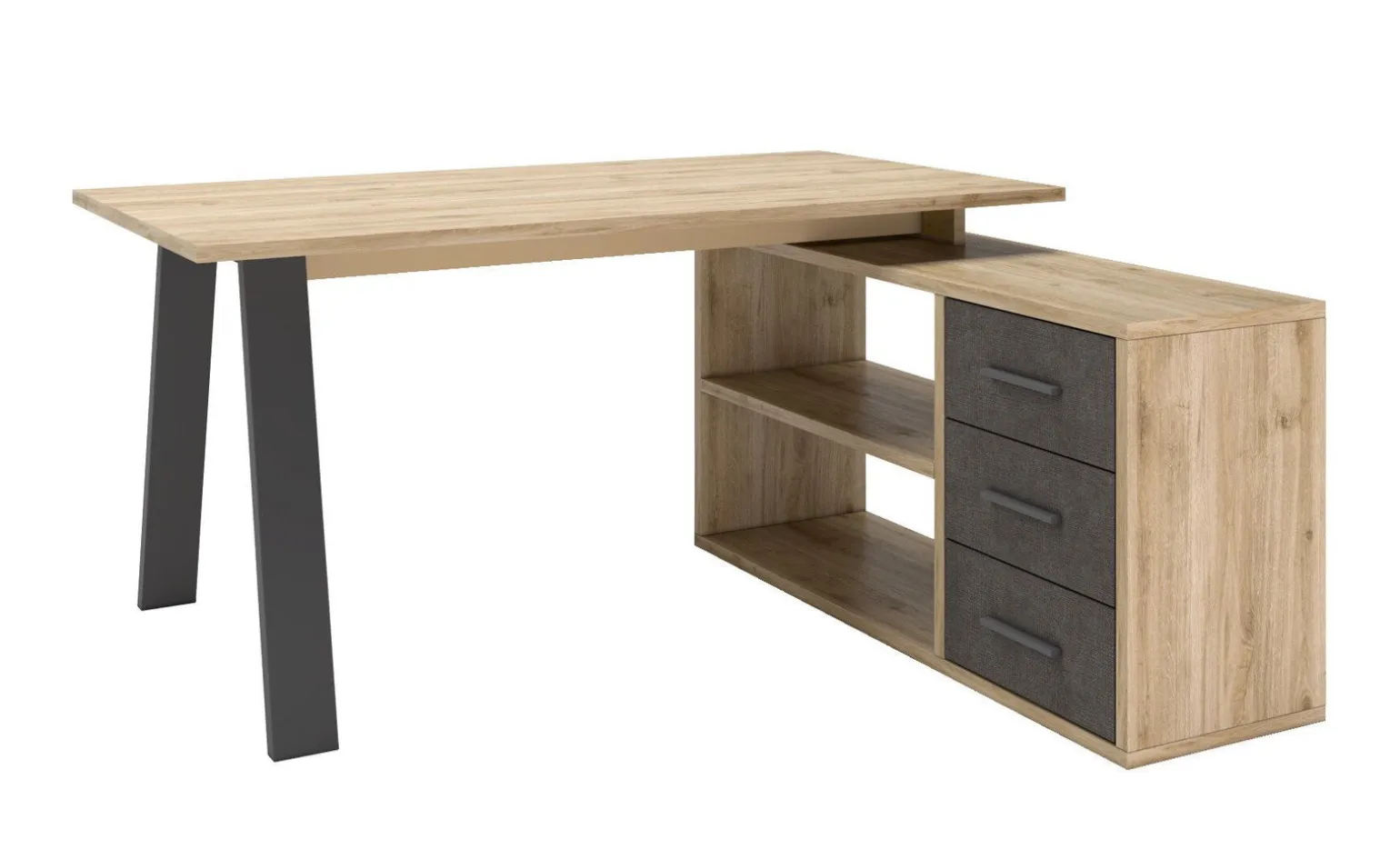 Beta scrivania angolare reversibile rovere scuro l 160 cm