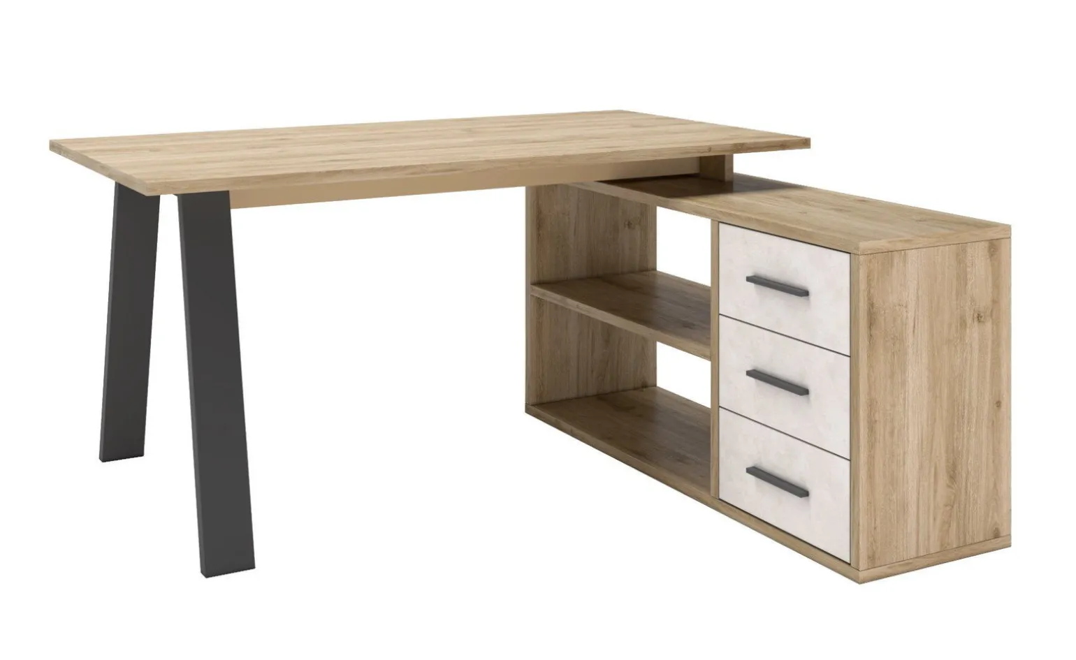 Beta scrivania angolare reversibile rovere chiaro l 160 cm