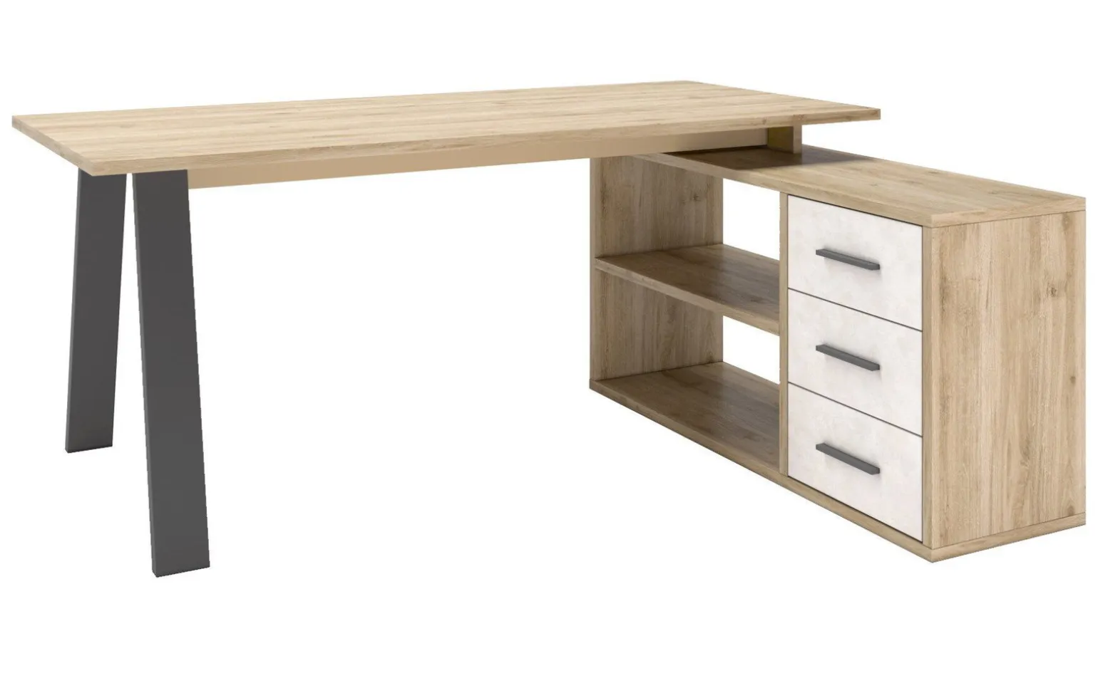 Beta scrivania angolare reversibile rovere chiaro l 180 cm