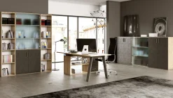 Beta6 ufficio componibile colore rovere e portland
