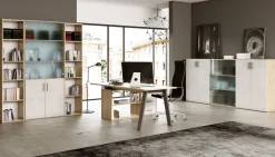Beta7 ufficio componibile colore rovere e calce