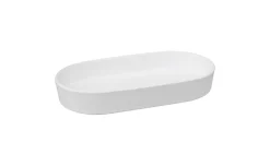 Beton piatto porta sapone in ceramica bianco