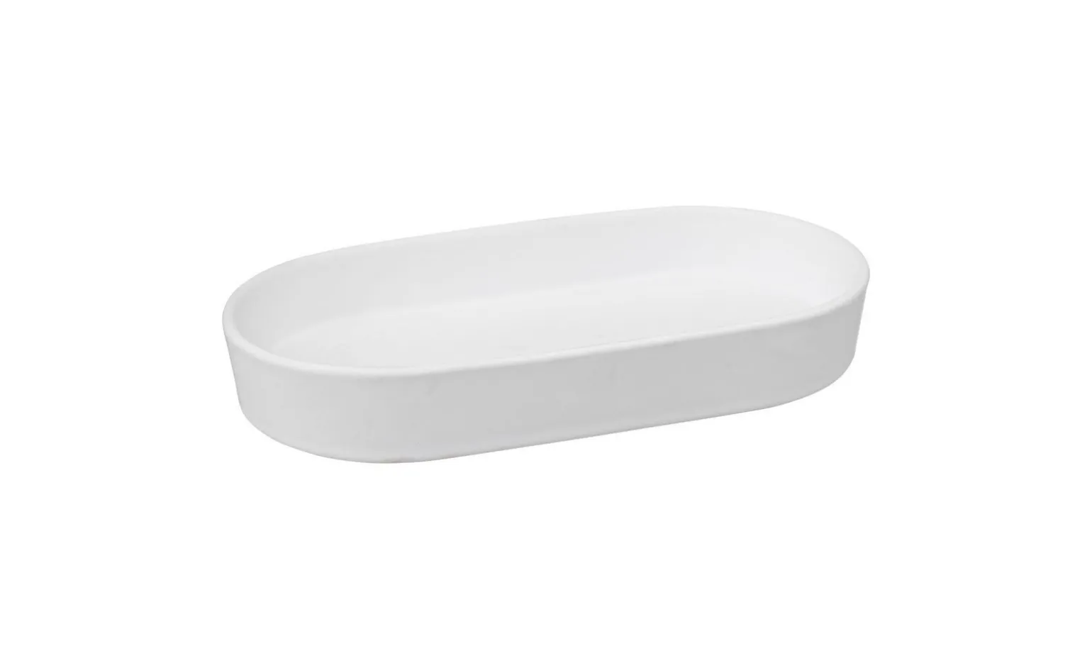 Beton piatto porta sapone in ceramica bianco