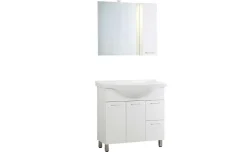 Betty mobile bagno L85 cm sospeso bianco lucido, con specchio