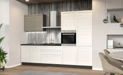 Beverly cucina 300 cm colore bianco e grigio fumo