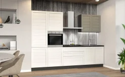 Beverly cucina 300 cm colore bianco e grigio fumo
