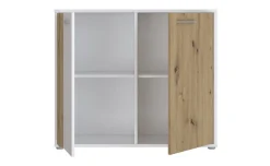 Biella madia 2 ante in nobilitato bianco opaco e rovere artisan