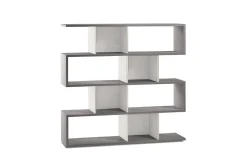 Book libreria a parete cemento/ossido bianco h144 cm