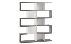 Book libreria a parete cemento/ossido bianco h180 cm