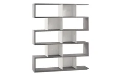 Book libreria a parete cemento/ossido bianco h180 cm