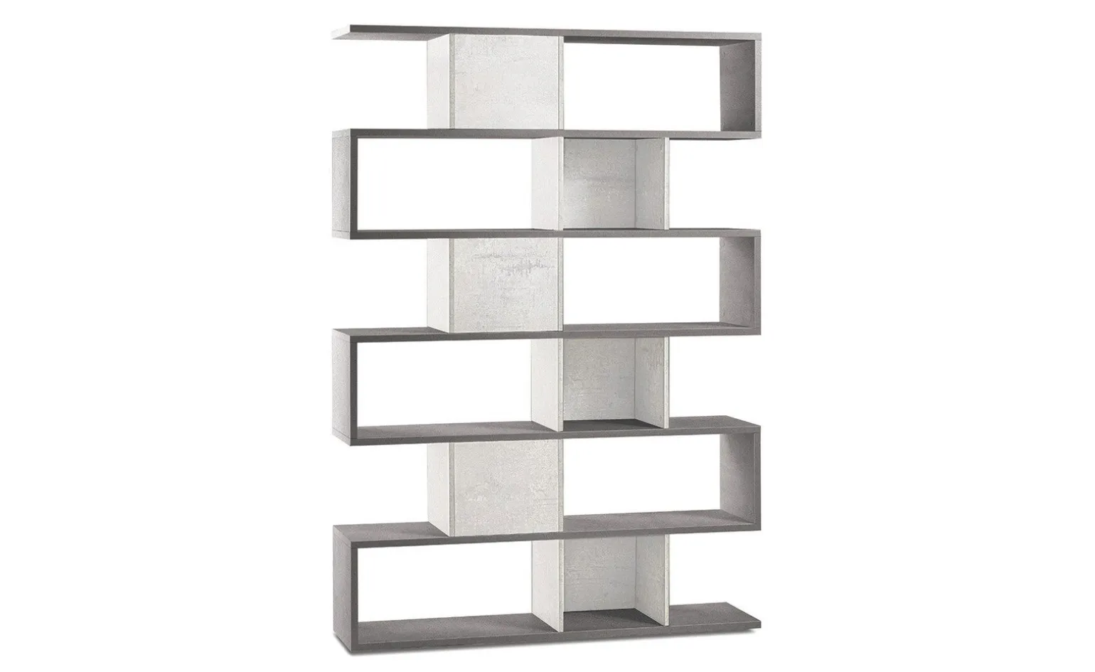 Book libreria a parete cemento/ossido bianco h215 cm