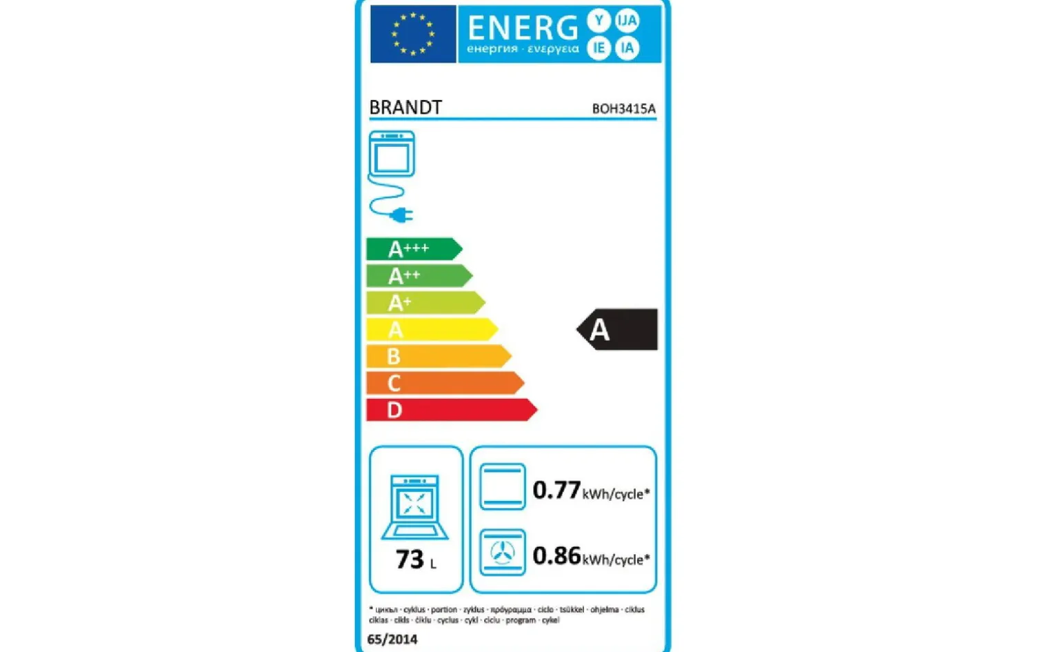 Brandt forno elettrico a vapore BOH3415A